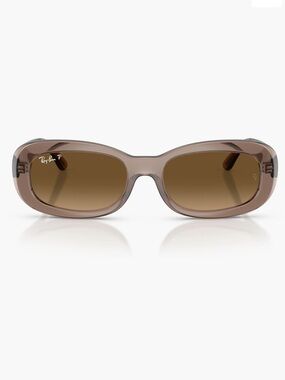 NEW Ray-Ban RB2221 Polarized Oval Sunglasses in polished Transparent Beige